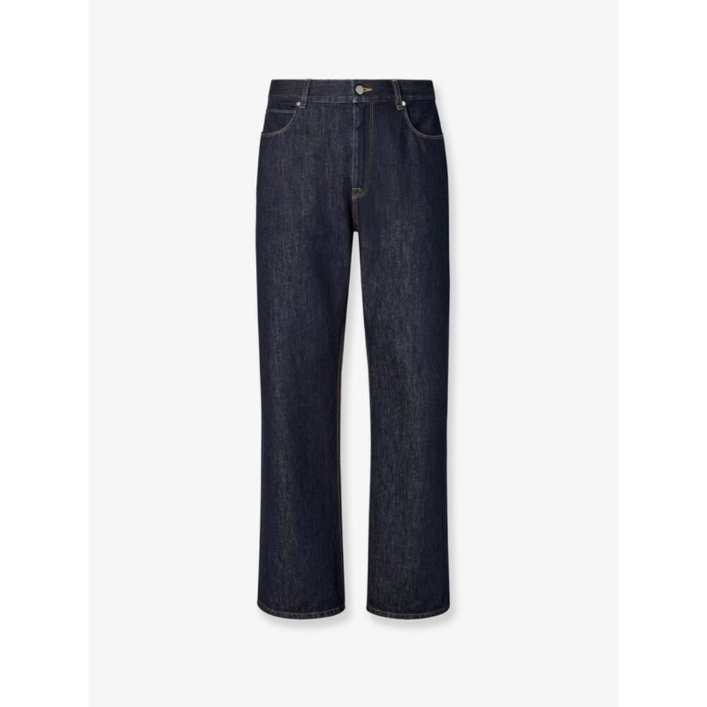 Fendi Men Denim Regular Blu Washed Jeans